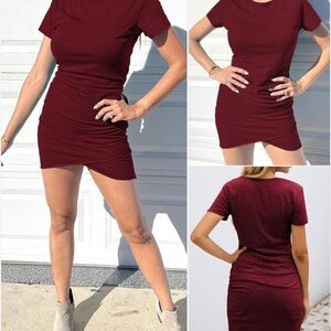 Elegant Burgundy Women's Dress